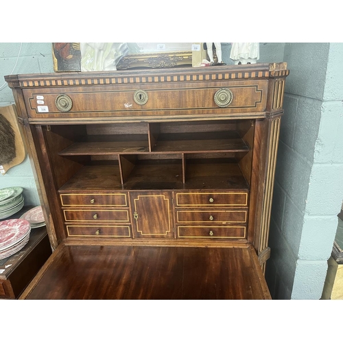 336 - Antique inlaid secretaire chest - Approx size: W: 102cm D: 47cm H: 150cm