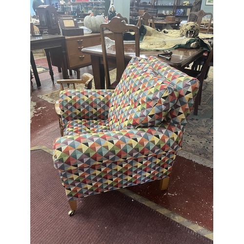 341 - Small armchair geometric pattern upholstery