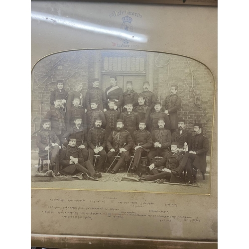 358 - Framed photo life guards regiment including the Prince of Wales 1881