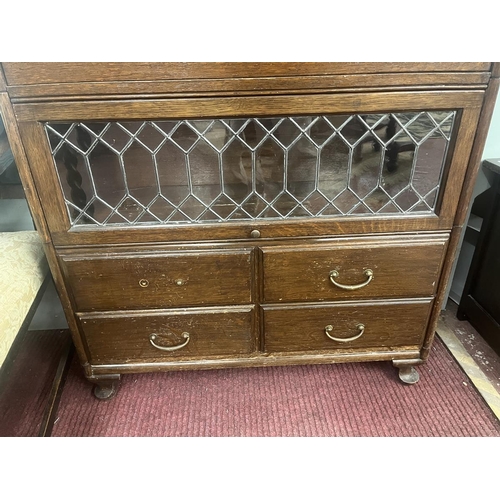 379 - Globe Wernike style secretaire bookcase - Approx size: W: 87cm D: 36cm H: 163cm