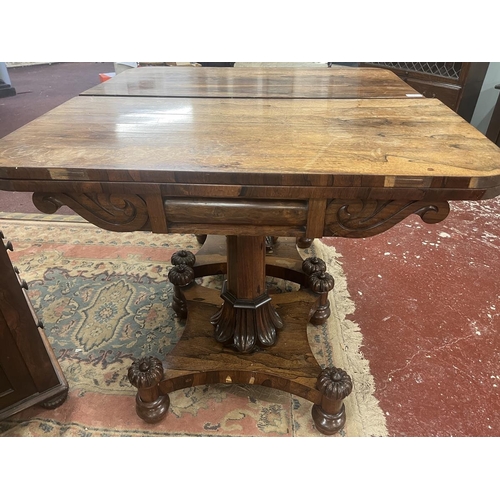 389 - Fine pair of William IV rosewood tea tables