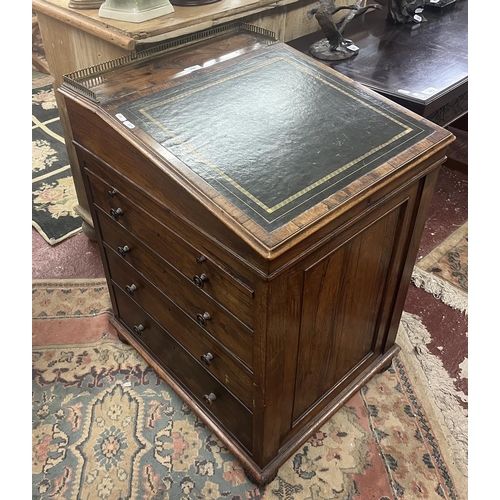 390 - Rosewood sliding top Davenport Circa 1820