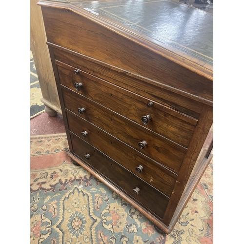 390 - Rosewood sliding top Davenport Circa 1820