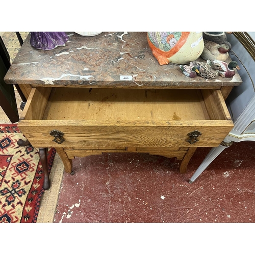 403 - Marble topped washstand - Approx size: W: 76cm D: 43cm H: 86cm