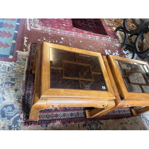 441 - Pair of high quality Chinese side tables - Approx size: W: 71cm D: 61cm H: 54cm