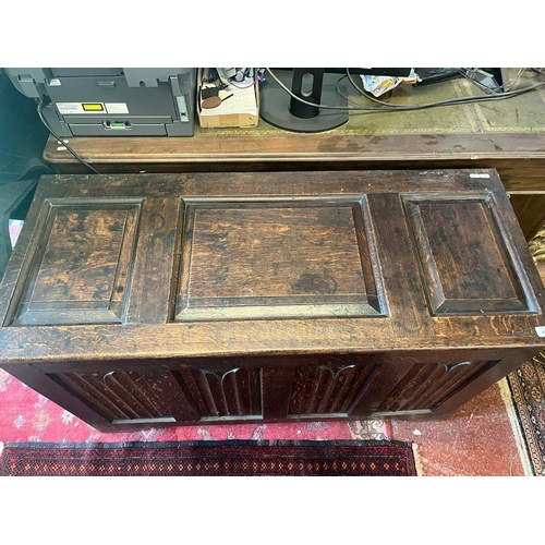 459 - 18thC oak coffer with candle box - Approx size: W: 120cm D: 50cm H: 71cm