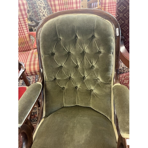 471 - Victorian button back chair