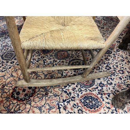 481 - Ash rush seated rocking chair