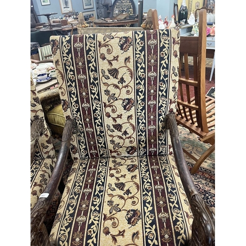 482 - Pair of antique throne chairs