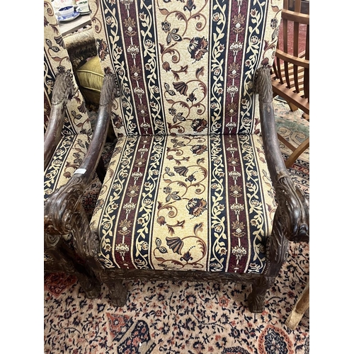 482 - Pair of antique throne chairs