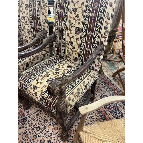 482 - Pair of antique throne chairs