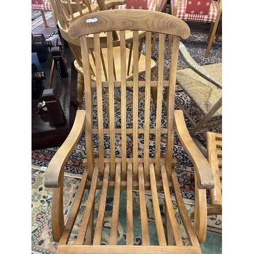 484 - 2 teak chairs & stool