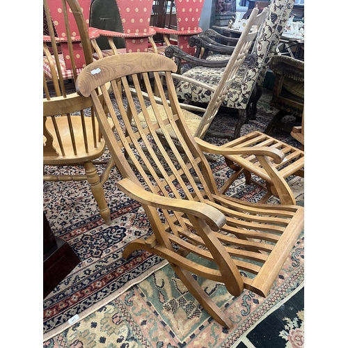 484 - 2 teak chairs & stool