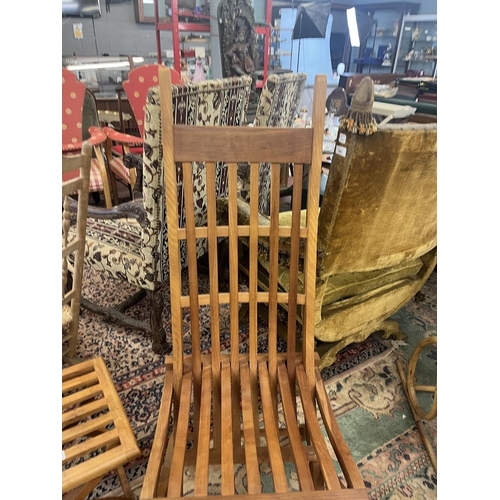 484 - 2 teak chairs & stool