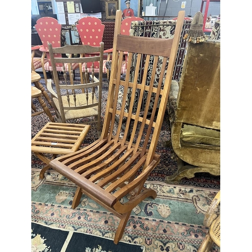 484 - 2 teak chairs & stool