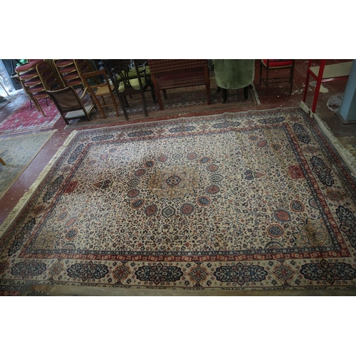 485 - Large hand knotted patterned rug - Approx size: 370cm x 275cm