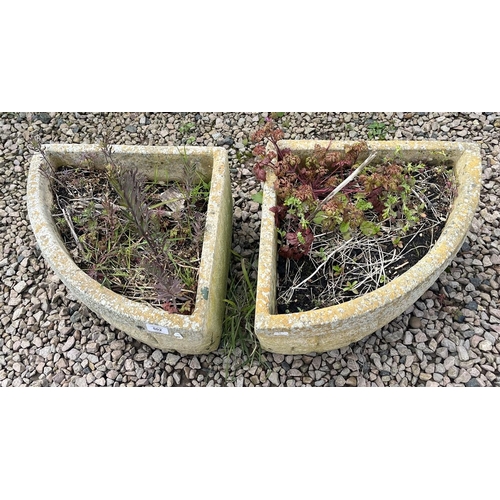 502 - Pair of stone corner planters