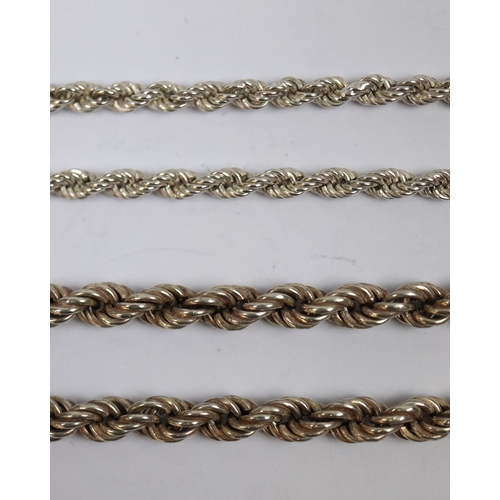 68 - 2 silver rope necklaces