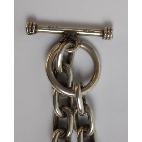 75 - Hallmarked silver Albert chain