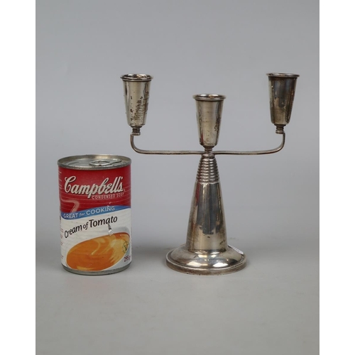 1 - Hallmarked silver candelabra by David Lawrence - Height 18cm
