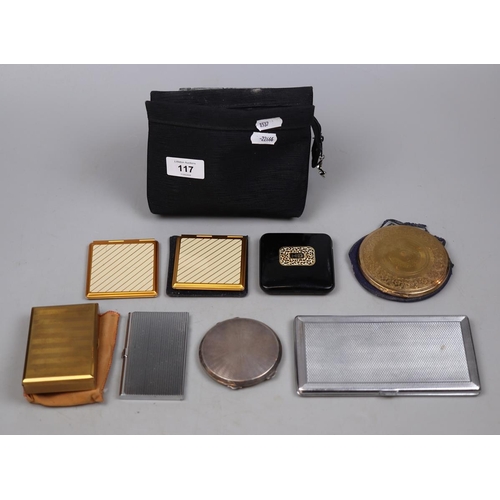 117 - Collection of compacts & cigarette cases