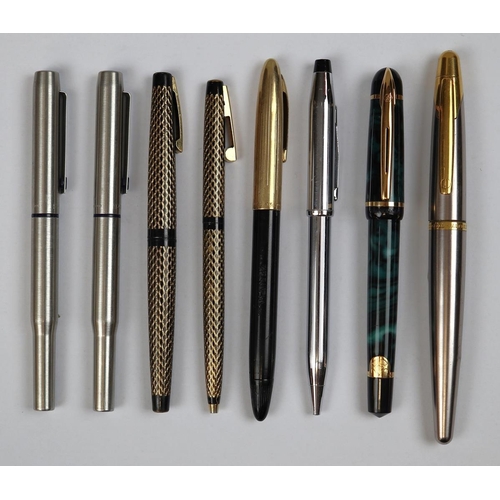 119 - Collection of pens to include Alfred Dunhill gold & silver fountain pen, Waterman's fountain, Sc... 