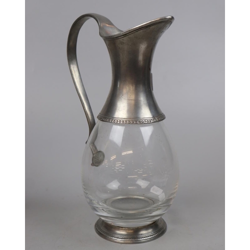 159 - Pewter handled pitcher