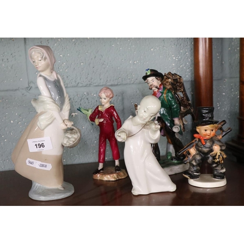 196 - Collection of ceramic figures to Include Royal Worcester Parakeet 3087, Hummel, Nao, Lladro and a Ge... 