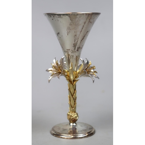 20 - Aurum boxed hallmarked silver and gold Blackburn Cathedral Goblet - Approx 16.5cm tall