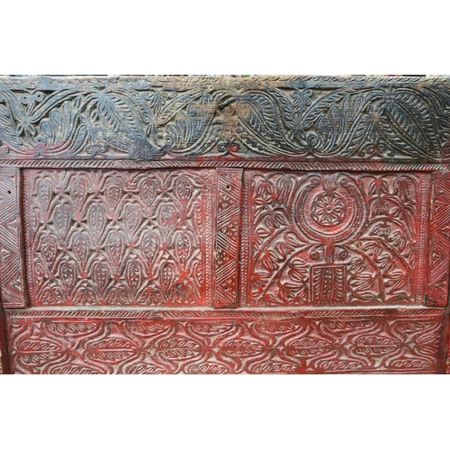 208 - Antique carved Indian headboard