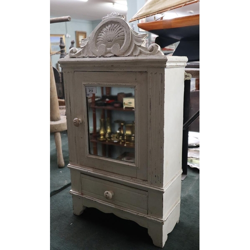 213 - Small mirror front painted cabinet