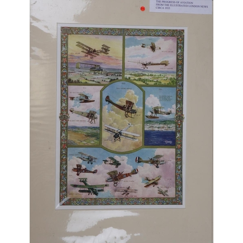 233 - Posters - aviation / maritime framed posters 1930-50's from illustrations London news