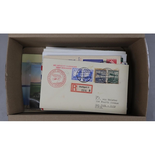 234 - Postcards - aviation box of zepplin covers postcards & photographs