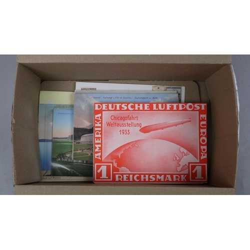 234 - Postcards - aviation box of zepplin covers postcards & photographs
