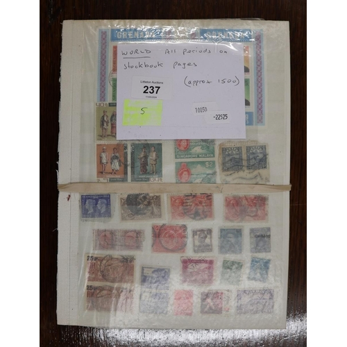 237 - Stamps - World all periods on stock book pages Approx 1500