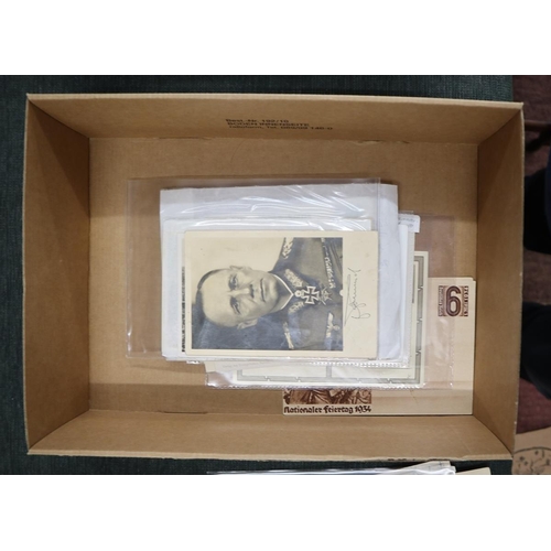 238 - Stamps - Germany box with Hitler related covers & postcards