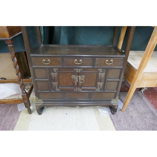257 - Small Oriental style cabinet - Approx size: W: 69cm D: 31cm H: 86cm