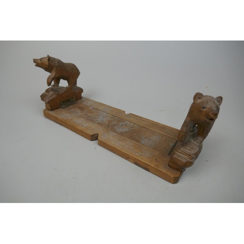 259 - Woodenware to include Black Forest carvings and vintage mousetrap