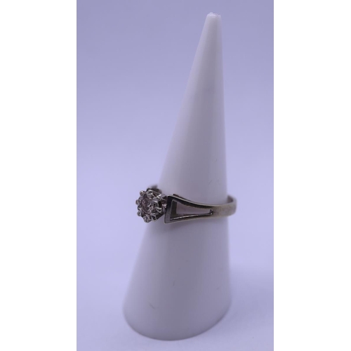 26 - White gold diamond solitaire ring - Size L