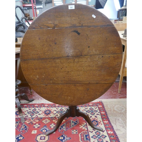 261 - Early oak tilt-top tripod table