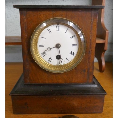 296 - Inlaid mantel clock in working order