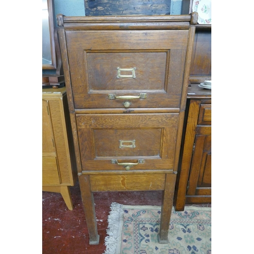 300 - Edwardian oak filing cabinet - Approx size: W: 47cm D: 71cm H: 116cm