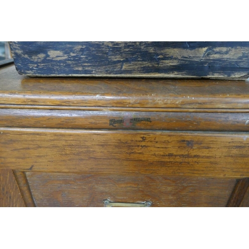 300 - Edwardian oak filing cabinet - Approx size: W: 47cm D: 71cm H: 116cm