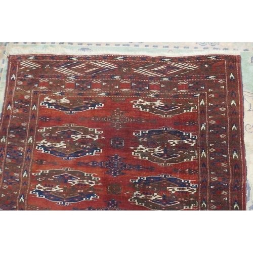 304 - Vintage 1920-1940 Afghan wool handwoven rug - Approx 196cm x 121cm