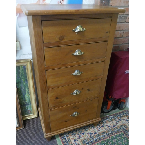 341 - Pine chest of drawers - Approx size: W: 66cm D: 48cm H: 120cm
