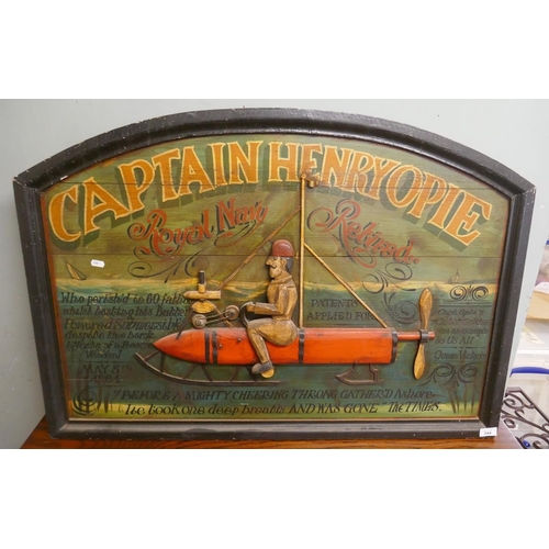 344 - Captain Henry Opie relief plaque - Approx size: 99cm x 69cm