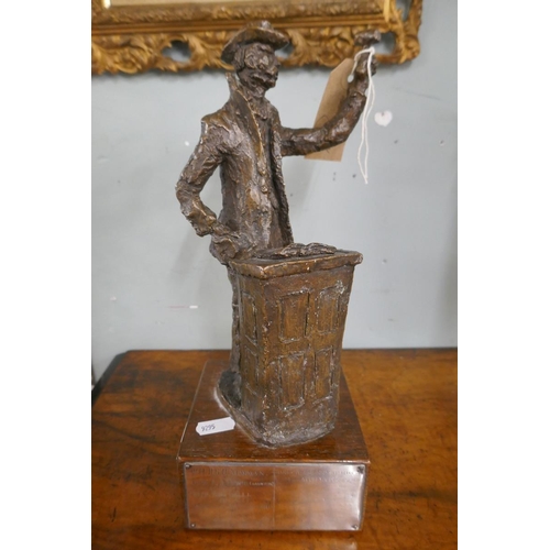357 - Bronze trophy The Auctioneer commissioned in 1970's for British car auctions - Approx height: 30cm