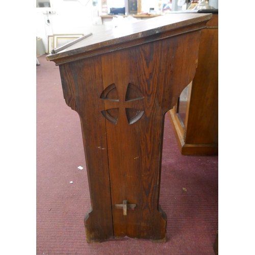 362 - Pitch pine lectern from a chapel in Warwickshire