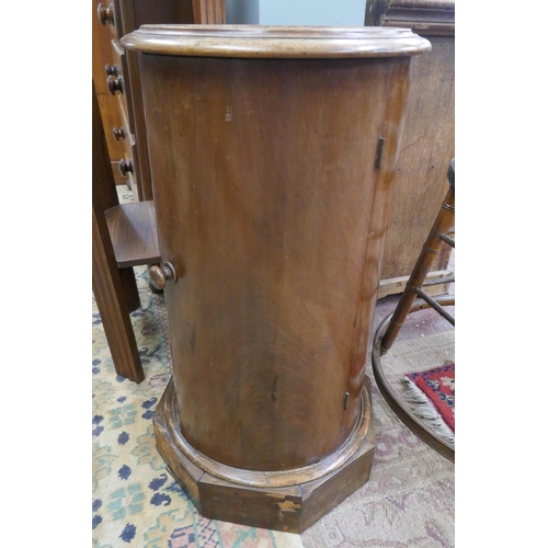384 - Marble top circular pot cupboard