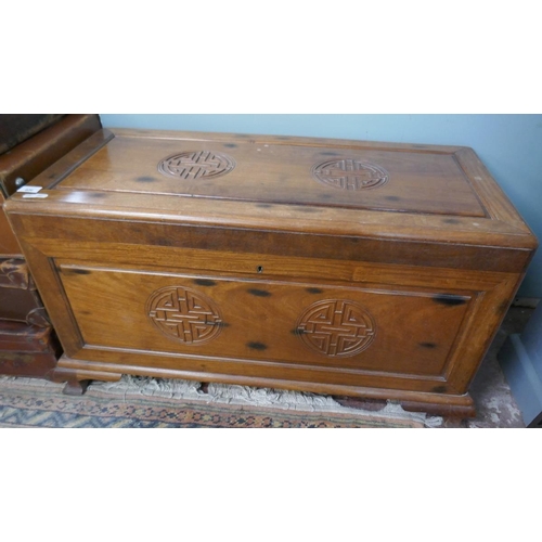 406 - Camphor wood box - Approx size: W: 93cm D: 43cm H: 53cm